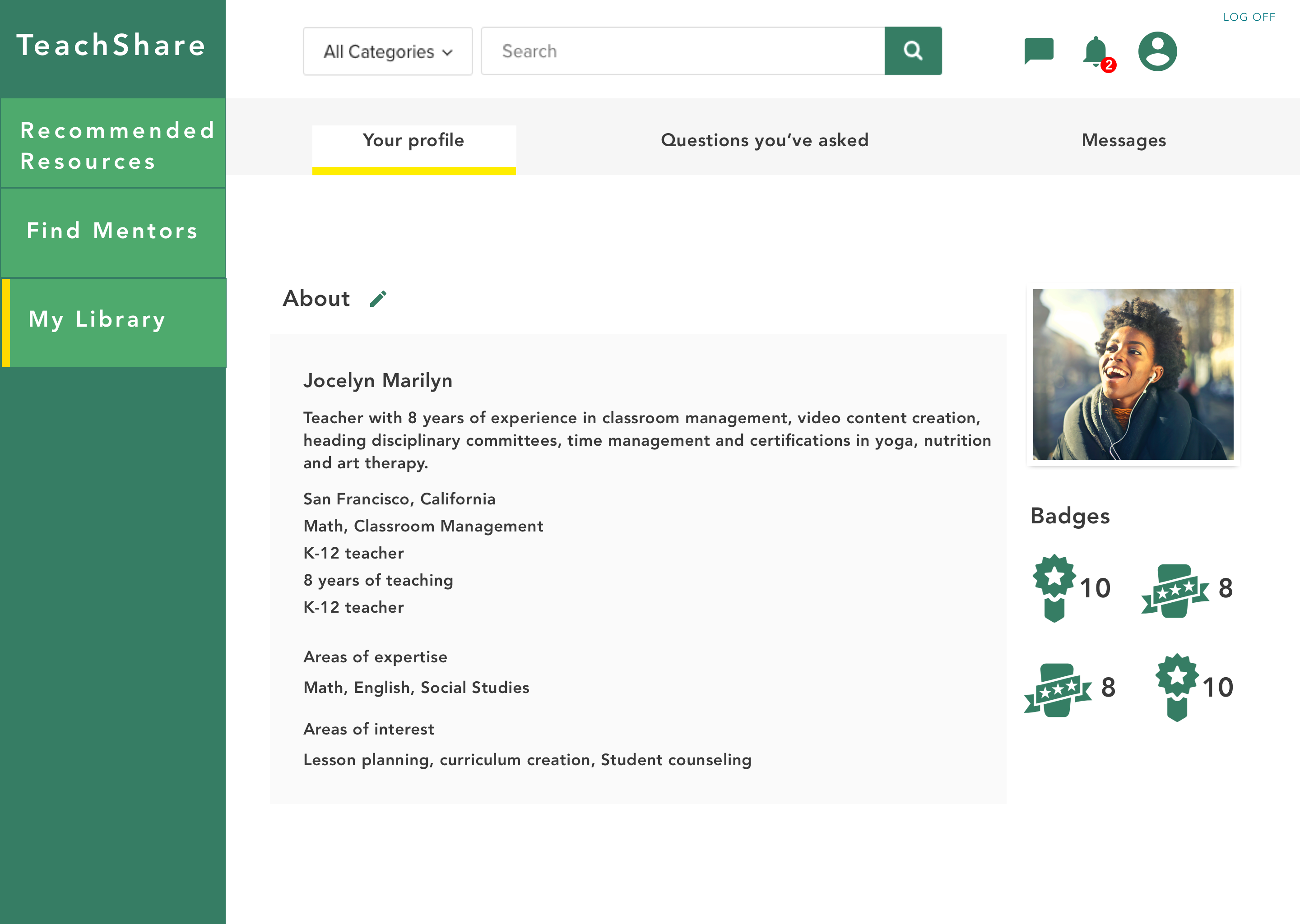 Profile Page Prototype