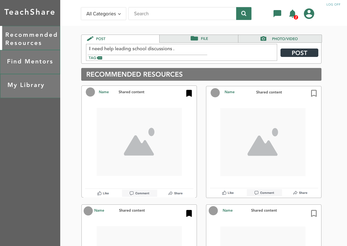 Resources Wireframe